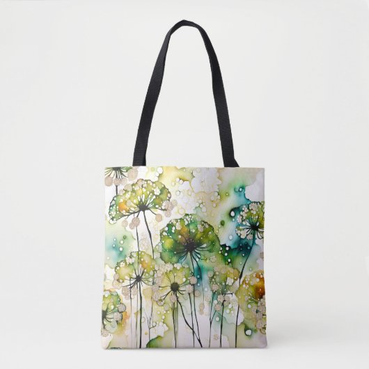 Queen Anne's Lace en Bubbles Abstract Tote Bag (Voorkant)