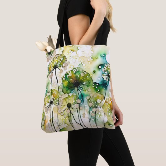 Queen Anne's Lace en Bubbles Abstract Tote Bag (Dichtbij)