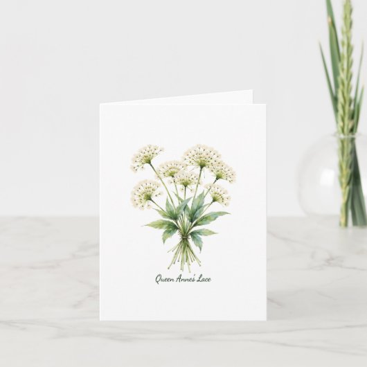 Queen Anne's Lace Floral Blank Note Card Notitiekaartje (Voorkant)