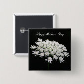 Queen Anne's Lace Moederdag Vierkante Button 5,1 Cm (Voorkant /achterkant)