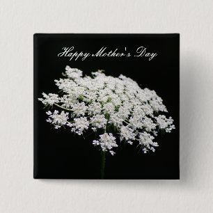 Queen Anne's Lace Moederdag Vierkante Button 5,1 Cm