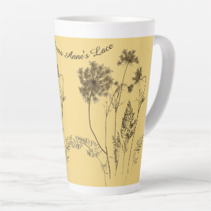 Queen Anne's Lace op een grote latte Mok