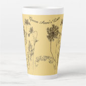 Queen Anne's Lace op een grote latte Mok (Voorkant)