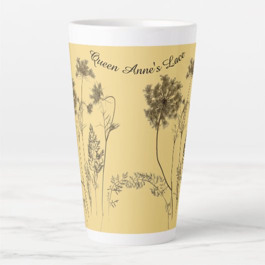 Queen Anne's Lace op een grote latte Mok (Voorkant)