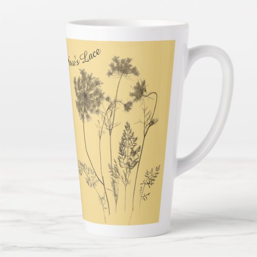 Queen Anne's Lace op een grote latte Mok (Rechts)