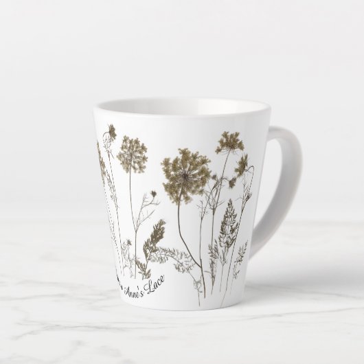 Queen Anne's Lace op een kleine latte Mok (Rechterhoek)