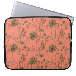 Queen Anne's Lace op een laptophoes (zalm) Laptop Sleeve