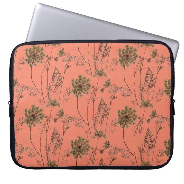 Queen Anne's Lace op een laptophoes (zalm) Laptop Sleeve (Voorkant)