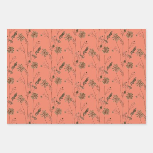 Queen Anne's Lace op een wikkelpapier set Inpakpapier Vel (Voorkant 3)