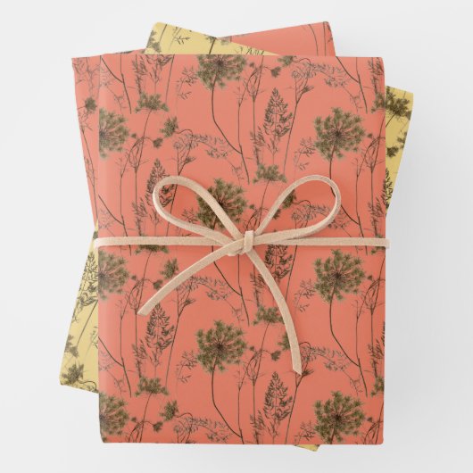 Queen Anne's Lace op een wikkelpapier set Inpakpapier Vel (In situ)