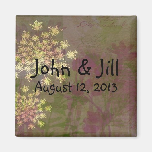 Queen Anne's Lace Wedding Favor Magnet (Voorkant)