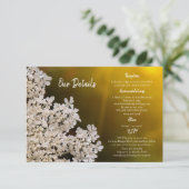 Queen Anne's Lace wildflower bruiloft details Informatiekaartje (Staand voorkant)