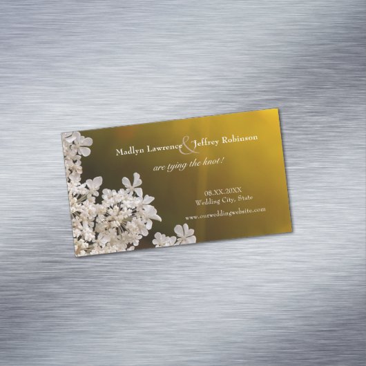 Queen Anne's Lace zonlicht bruiloft opslaan van de Visitekaartje Magneet (Voorbeeld)