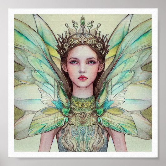 Queen Aoife - Fairy Waterverf Painting Poster (Voorkant)