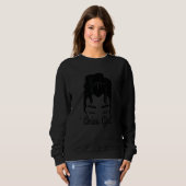 Queen Aries Girl Messy Bun Zodiac Symbol Sign Cost Trui (Voorkant volledig)