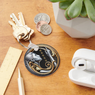 Queen Art's Metal Circle Sleutelhanger - Elegant,