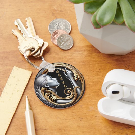 Queen Art's Metal Circle Sleutelhanger - Elegant, (Bureau)