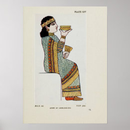 Queen Assur-Bani-Pal Ancient Assyrian Costume  Poster