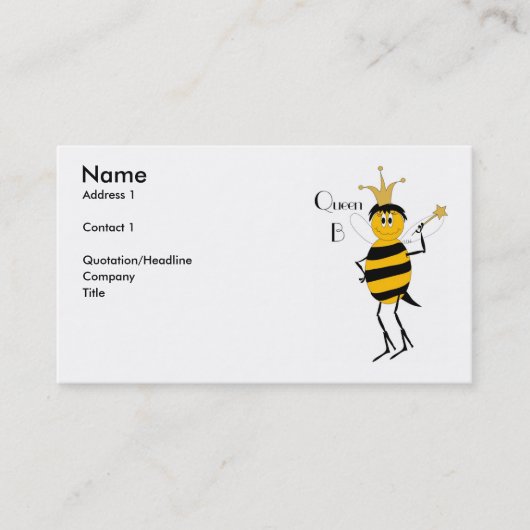 Queen B-profielkaart Visitekaartje (Voorkant)