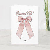 Queen B - Roze lint strikken Kaart (Achterkant)