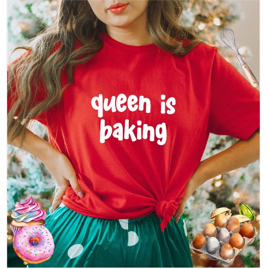 Queen bakt Schattige T-shirt voor vrouwen