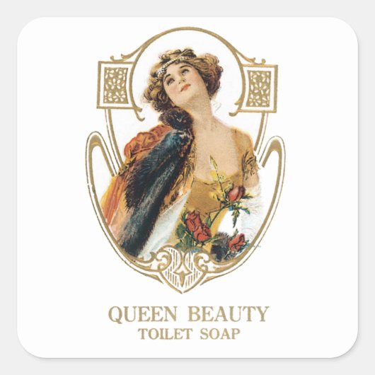 Queen Beauty toiletzeep Vierkante Sticker (Voorkant)