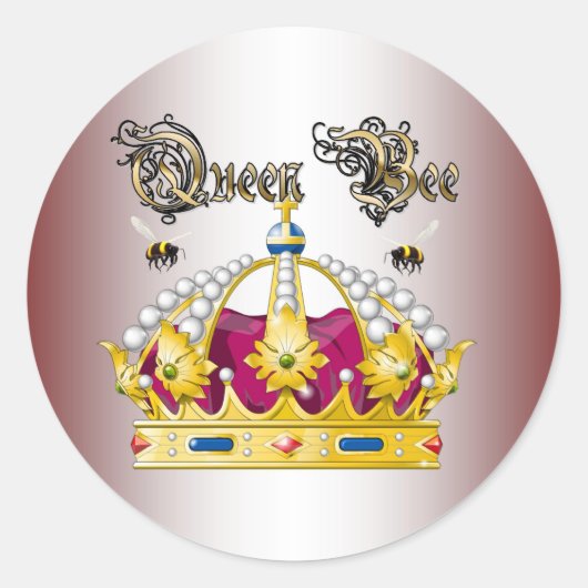 Queen Bee #2 Ronde Sticker (Voorkant)