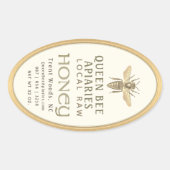 Queen Bee 32 oz Queenline Jar Honey Label Gold (Voorkant)