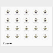 Queen Bee And Regal Crown Ronde Sticker (Vel)