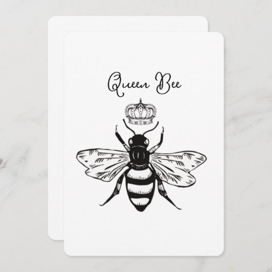 Queen Bee Bedankkaart (Voorkant / Achterkant)