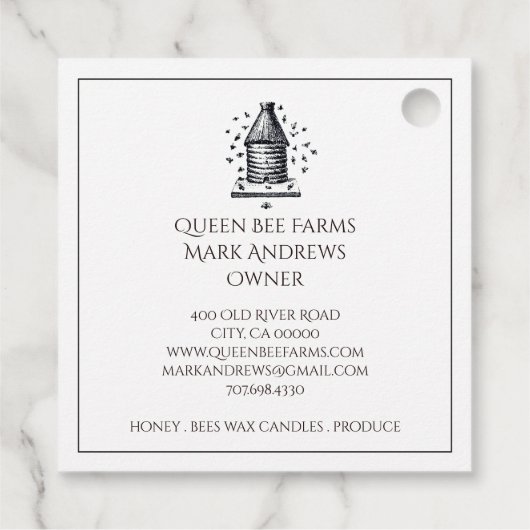 Queen Bee Beehive Imker Honey Products Label (Achterkant)