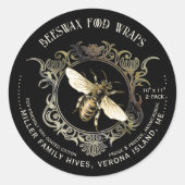 Queen Bee Beekeeper's Beeswax Food Wrap Labels (Voorkant)
