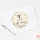 Queen Bee Beeswax Lip Balm Label Honingraat (Envelop)