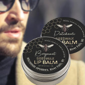 Queen Bee Beeswax Lip Balm Label Honingraat