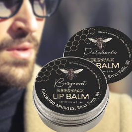 Queen Bee Beeswax Lip Balm Label Honingraat