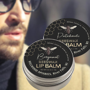 Queen Bee Beeswax Lip Balm Label Honingraat