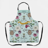 Queen Bee Best Mom Ever Floral Bee Pattern Schort (Voorkant)