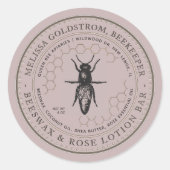 Queen Bee Bijenwas & Roos Lotion Bar Roze Label (Voorkant)