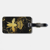 QUEEN BEE Black & Gold Marble BAGAGELABEL (Achterkant horizontaal)