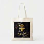 QUEEN BEE Black & Gold Marble CANVAS TAS (Voorkant)