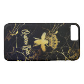 QUEEN BEE Black & Gold Marble iPhone CASE (Achterkant (Horizontaal))