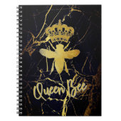 QUEEN BEE Black Marble Spiral Notitieboek Journal (Voorkant)