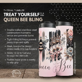 Queen Bee Bling Thermal Tumbler Thermosbeker