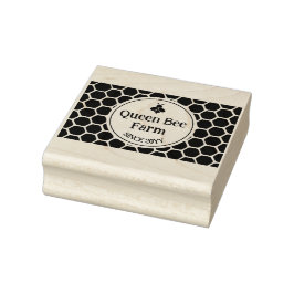 Queen Bee Boerderij Wood Art Stamp Rubberstempel