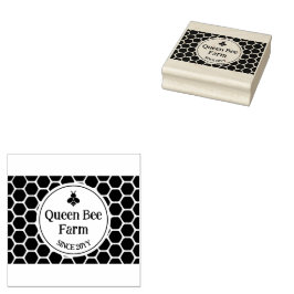 Queen Bee Boerderij Wood Art Stamp Rubberstempel