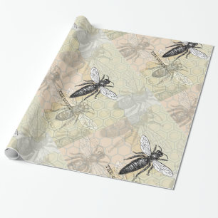 Queen Bee Bug Insect Antiek Illustratie Cadeaupapier