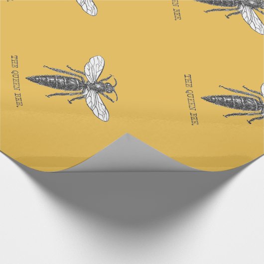 Queen Bee Bug Insect Antiek Illustratie Cadeaupapier (Hoek)