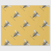 Queen Bee Bug Insect Antiek Illustratie Cadeaupapier (Vlak)