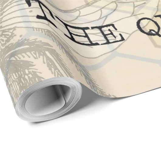 Queen Bee Bug Insect Antiek Illustratie Cadeaupapier (Rol Hoek)