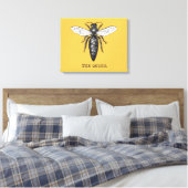 Queen Bee Bug Insect Antiek Illustratie Canvas Afdruk (Insitu (Slaapkamer))